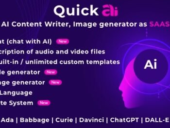 QuickAI OpenAI - ChatGPT - AI Writing Assistant and Content Creator as SaaS